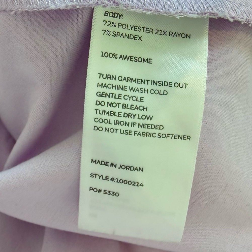 Figs Lavender Cap-Sleeve Henley Scrub Top - Picture 7 of 14